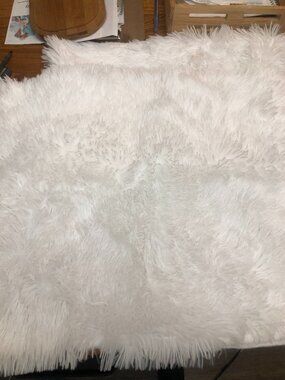 Set of 2 Large White Shaggy Faux Fur Pillow Cases - 20" x 26" - White - NWOT